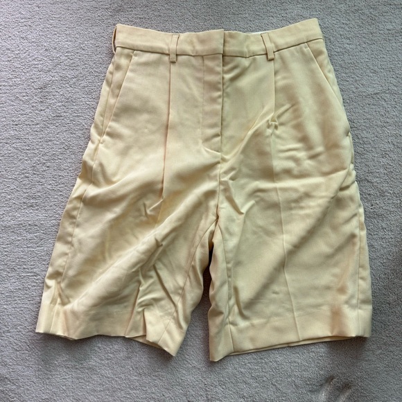 Acne Studios Pastel Yellow Bermuda Pants - Picture 1 of 6